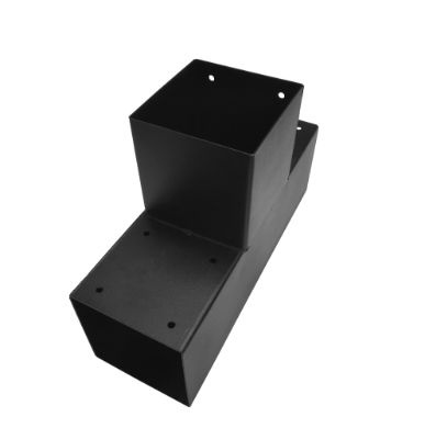 T-verbinder voor palen 151x151 mm zwart - 2 mm