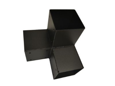 Dubbele hoekverbinder palen 121x121 mm zwart - 2 mm