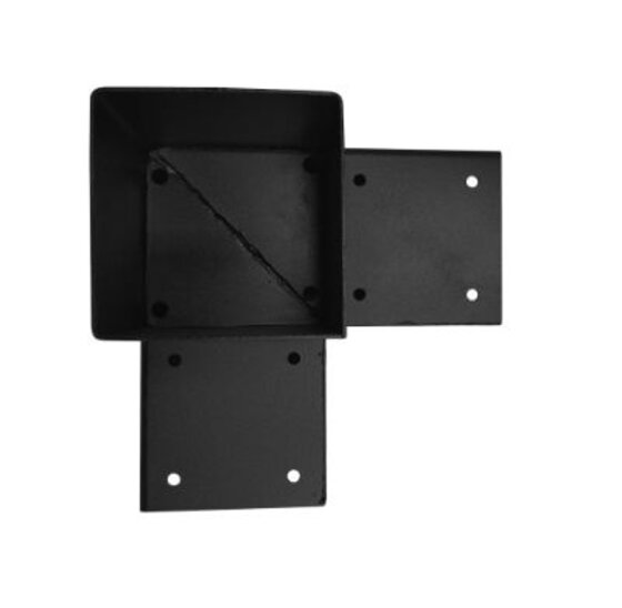 Dubbele hoekverbinder palen 121x121 mm zwart - 2 mm
