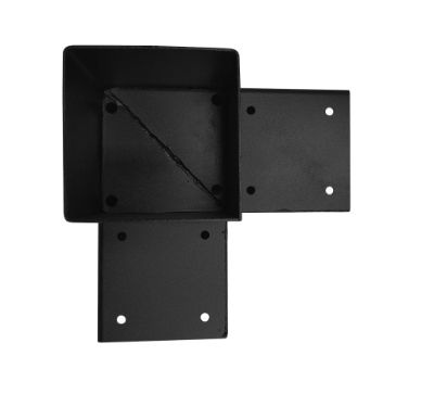 Dubbele hoekverbinder palen 121x121 mm zwart - 2 mm
