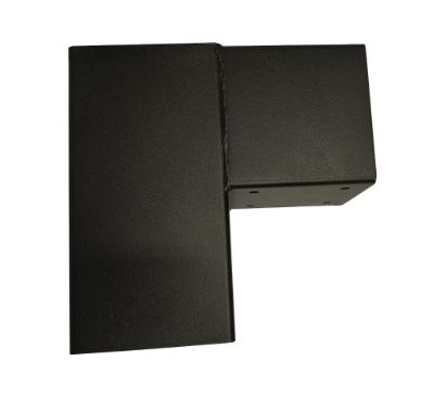Dubbele hoekverbinder palen 121x121 mm zwart - 2 mm