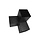 Dubbele hoekverbinder 151x151 mm zwart - 2 mm staal