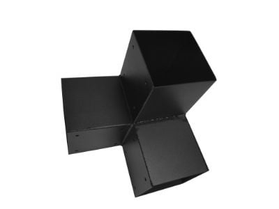 Dubbele hoekverbinder 151x151 mm zwart - 2 mm staal