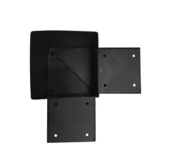 Dubbele hoekverbinder 151x151 mm zwart - 2 mm staal
