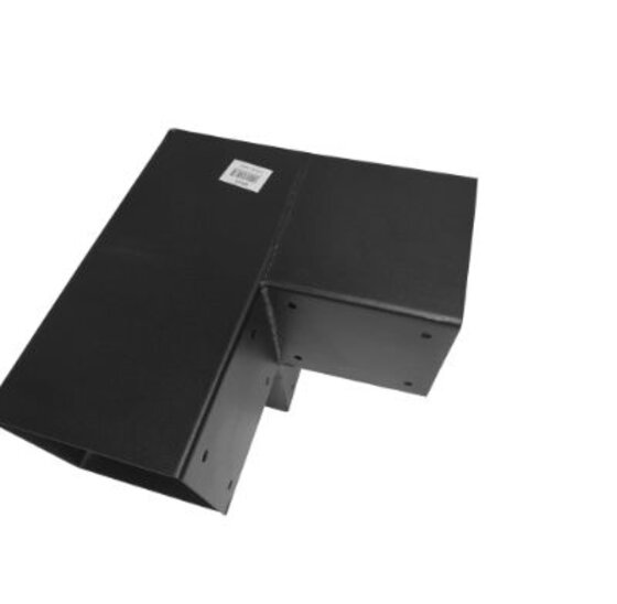 Dubbele hoekverbinder 151x151 mm zwart - 2 mm staal
