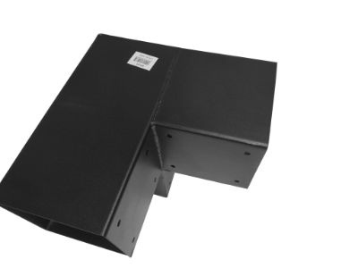 Dubbele hoekverbinder 151x151 mm zwart - 2 mm staal