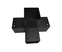 Dubbel T-verlengstuk 121x121 mm zwart - 2 mm
