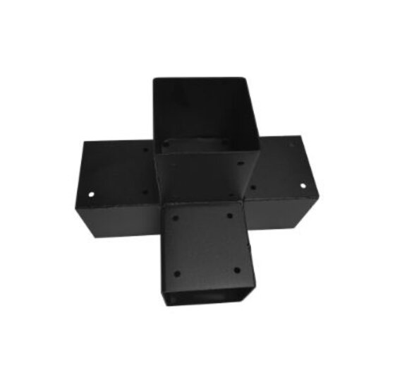 Dubbel T-verlengstuk 121x121 mm zwart - 2 mm