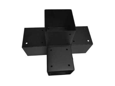 Dubbel T-verlengstuk 121x121 mm zwart - 2 mm