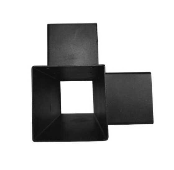 Dubbel T-verlengstuk 121x121 mm zwart - 2 mm
