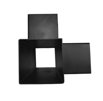 Dubbel T-verlengstuk 121x121 mm zwart - 2 mm