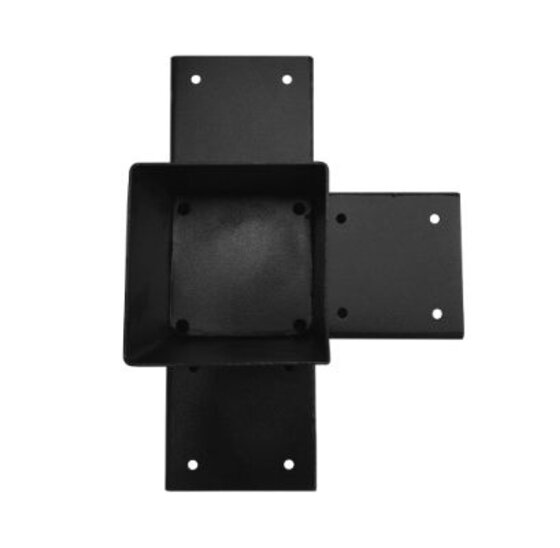 Dubbel T-verlengstuk 121x121 mm zwart - 2 mm