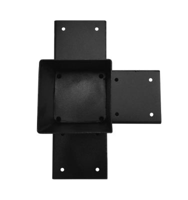 Dubbel T-verlengstuk 121x121 mm zwart - 2 mm
