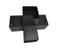 Dubbel T-verlengstuk 151x151 mm Zwart - 2 mm