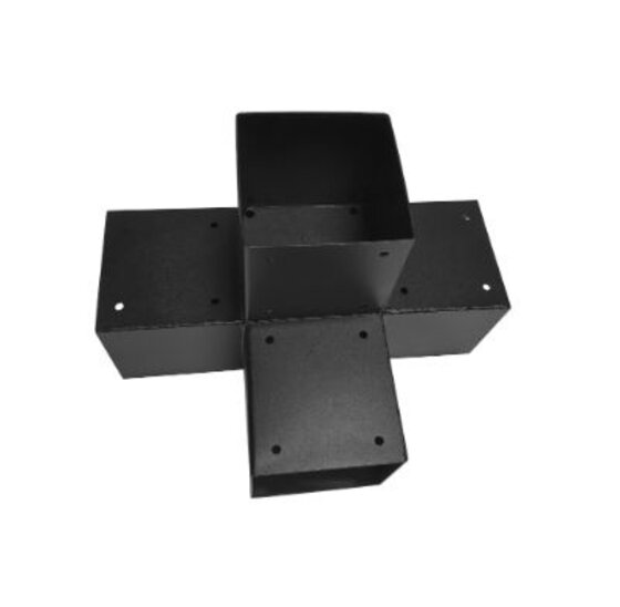 Dubbel T-verlengstuk 151x151 mm Zwart - 2 mm