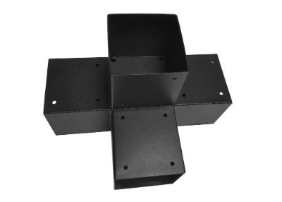 Dubbel T-verlengstuk 151x151 mm Zwart - 2 mm