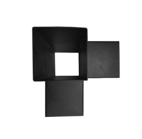 Dubbel T-verlengstuk 151x151 mm Zwart - 2 mm