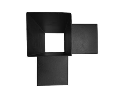 Dubbel T-verlengstuk 151x151 mm Zwart - 2 mm