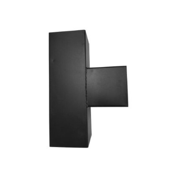 Dubbel T-verlengstuk 151x151 mm Zwart - 2 mm