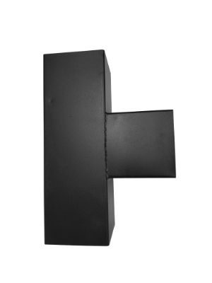 Dubbel T-verlengstuk 151x151 mm Zwart - 2 mm