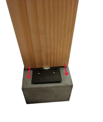 Cobblit koppelstuk 130x130 mm betonpoer M16 met set