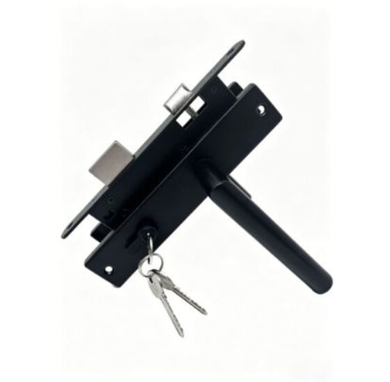 Slotenset Tuindeur RVS Zwart PC72 met Cilinder 40/40