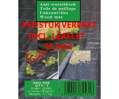 Worteldoek 2,10x5 m - 105 g/m² zwart/groen