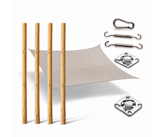 Robinia pergola rechthoek 500 × 300 cm met schaduwdoek – sfeervolle schaduwplek voor tuin en terras