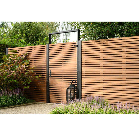 Thermisch behandeld ayous Lattenscherm – Dubbelzijdig – 180x180 cm