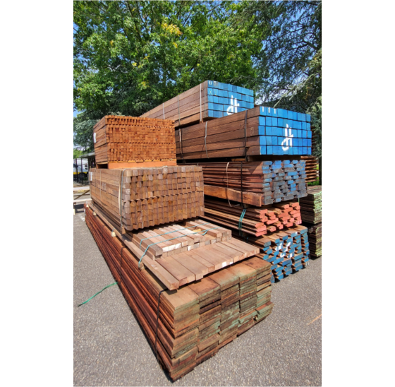 Hardhouten paal bezaagd 7x7x200 cm