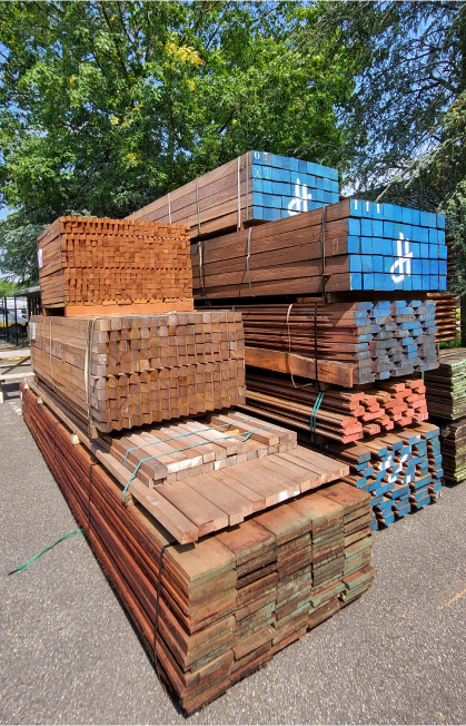 Hardhouten paal bezaagd 7x7x200 cm