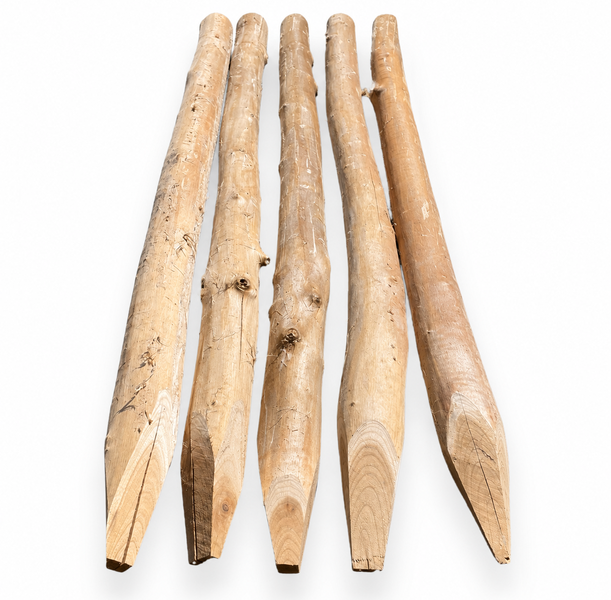 Hazelaarpalen Gepunt Ø 6-8 cm – 120/160/180 cm
