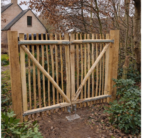 Dubbele Kastanje Poort 200x80 cm | Handgemaakt & Duurzaam