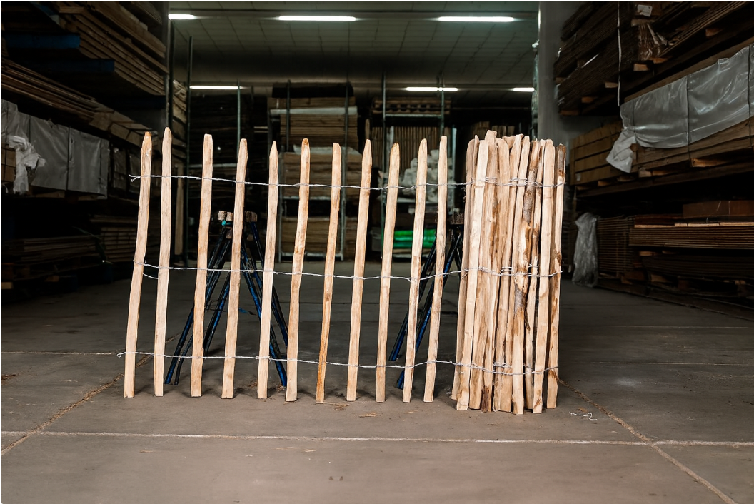 Kastanje schapenhek 90 × 500 cm – latafstand 8–10 cm