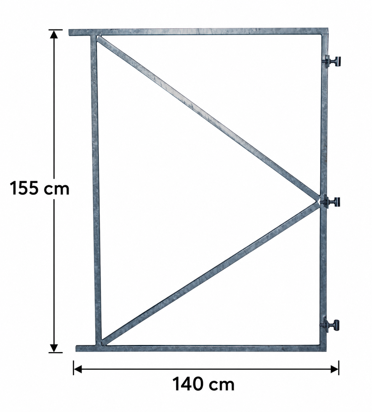 Poortframe verzinkt 155x140 cm met 3 verstelbare ophangpunten