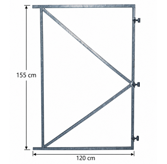 Poortframe Verzinkt 155x120 cm met 3 Verstelbare Ophangpunten