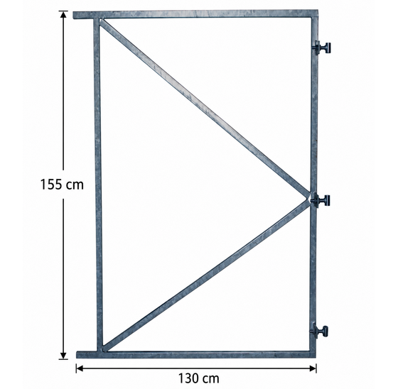 Poortframe Verzinkt 155x130 cm met 3 Verstelbare Ophangpunten