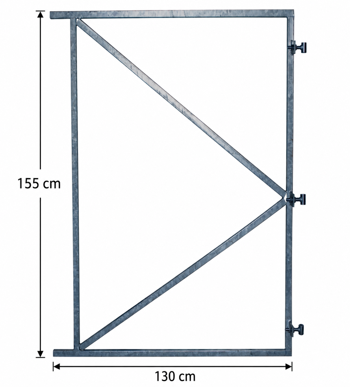 Poortframe Verzinkt 155x130 cm met 3 Verstelbare Ophangpunten