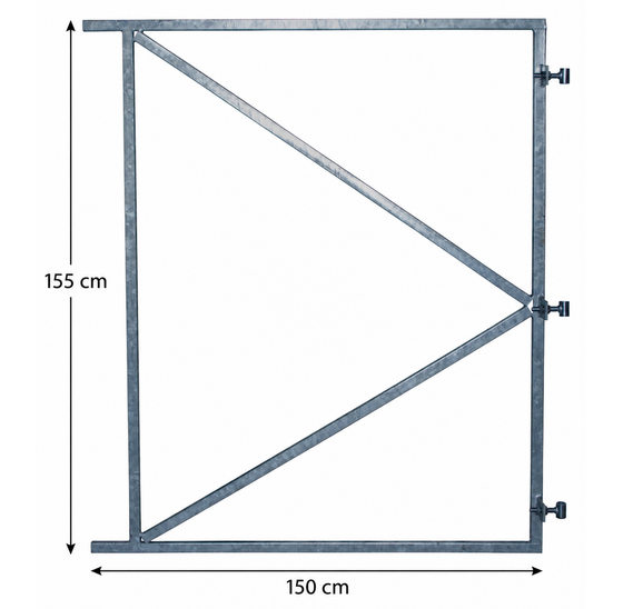 Poortframe verzinkt 155x150 cm met 3 verstelbare ophangpunten