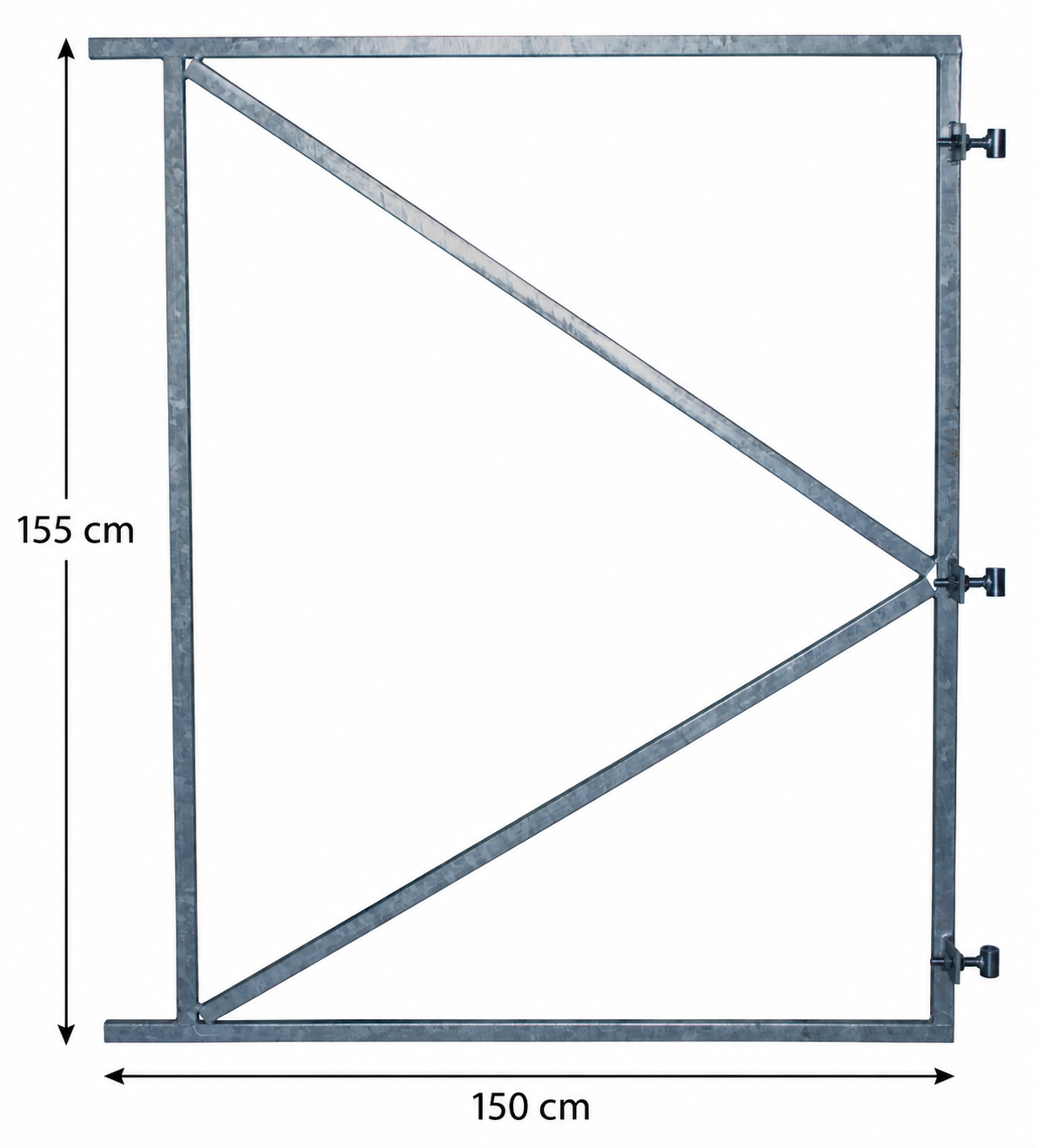 Poortframe verzinkt 155x150 cm met 3 verstelbare ophangpunten