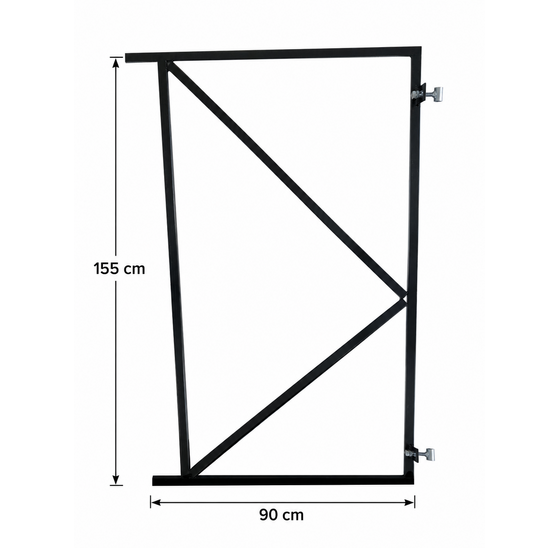 Poortframe 2 verstelbare ophangpunten zwart 155x90 cm