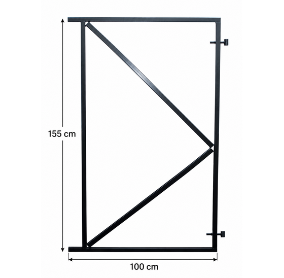 Poortframe Zwart Verstelbaar 155x100 cm