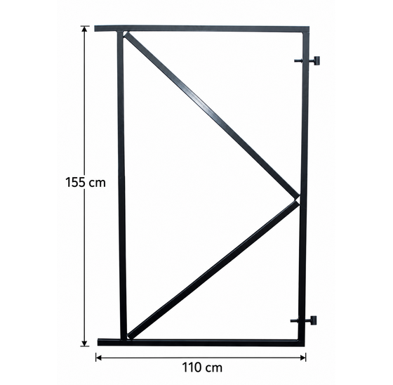 Poortframe Verstelbaar Zwart Gecoat 155x110 cm