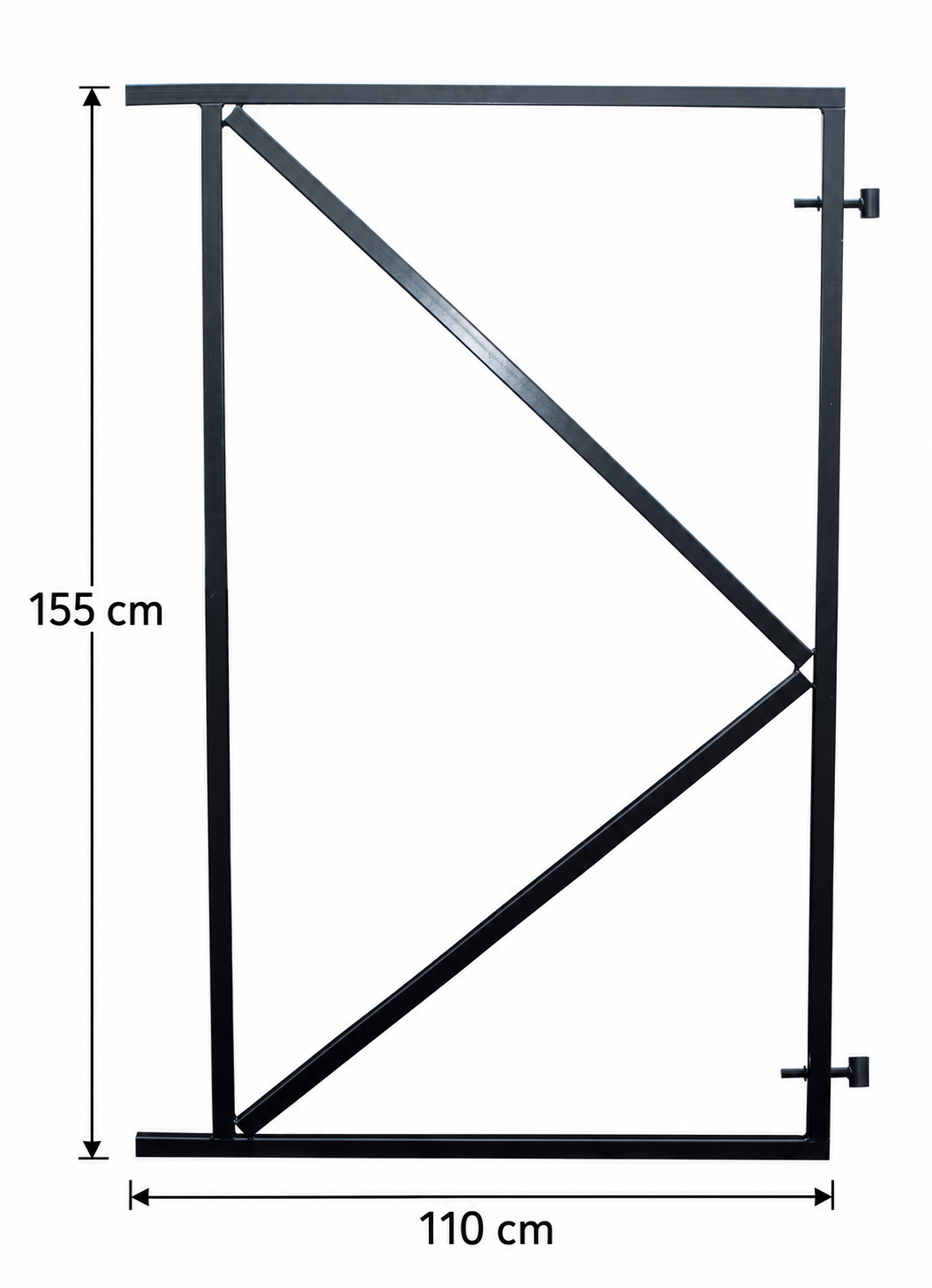 Poortframe Verstelbaar Zwart Gecoat 155x110 cm