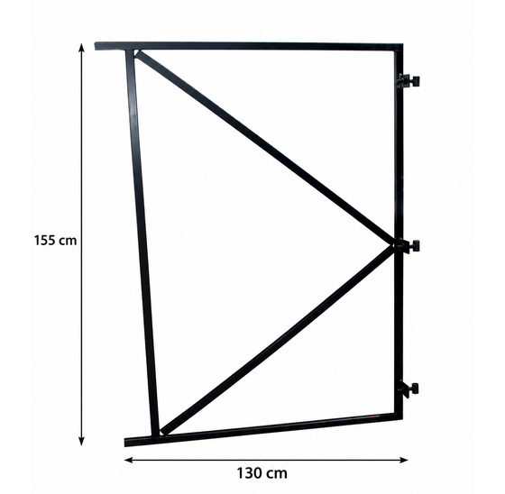 Poortframe Verstelbaar Zwart 155x130 cm - 3 Ophangpunten