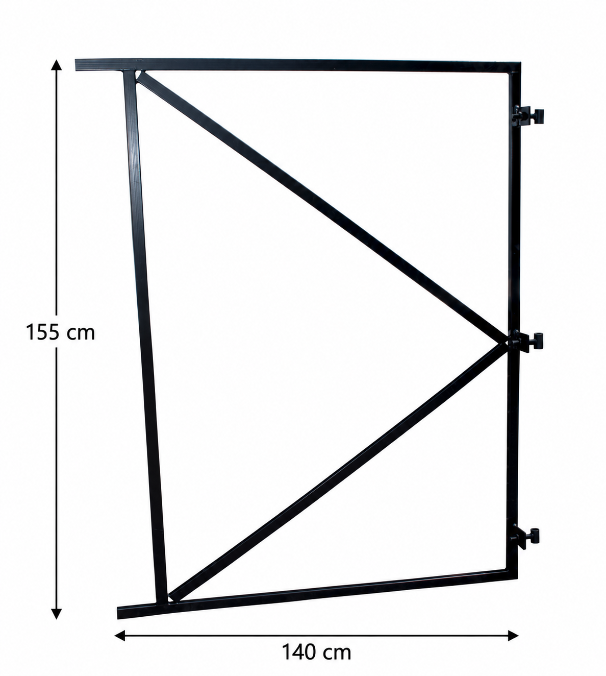 Poortframe Verstelbaar 3 Ophangpunten Zwart 155x140 cm