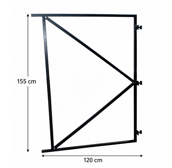 Poortframe 3 Verstelbare Ophangpunten Zwart H155xB120 CM