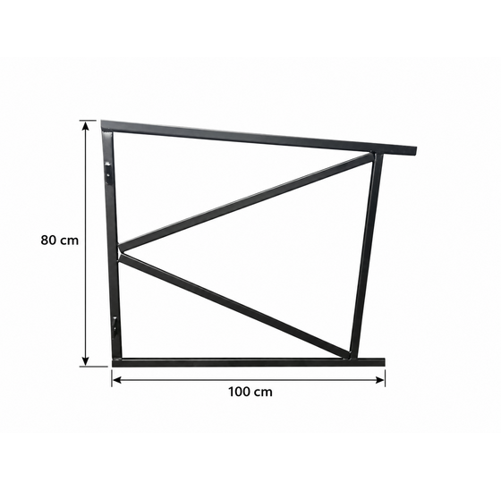 Poortframe Verstelbaar Zwart Gecoat 80x100 cm