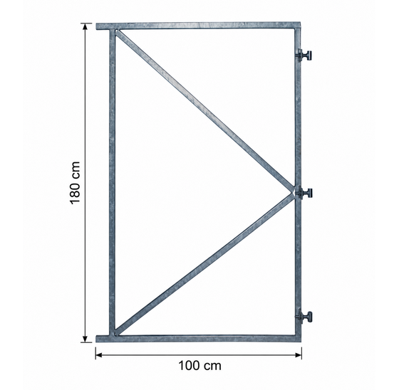 Poortframe Verstelbaar Verzinkt 180x100 cm - 3 Ophangpunten