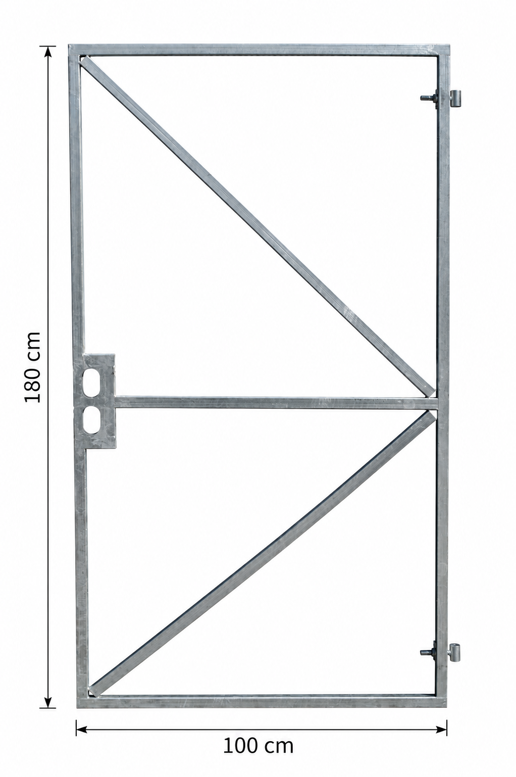 Poortframe met Slotkast Verstelbaar 180x100 cm Verzinkt